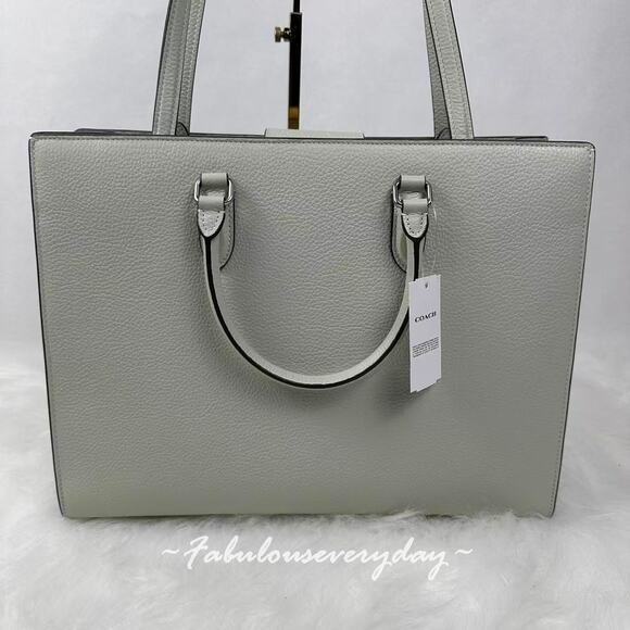 Coach Maggie Tote Bag Shoulder Bag In Leather/Light Pistachio CY666 NWT - Picture 3 of 9